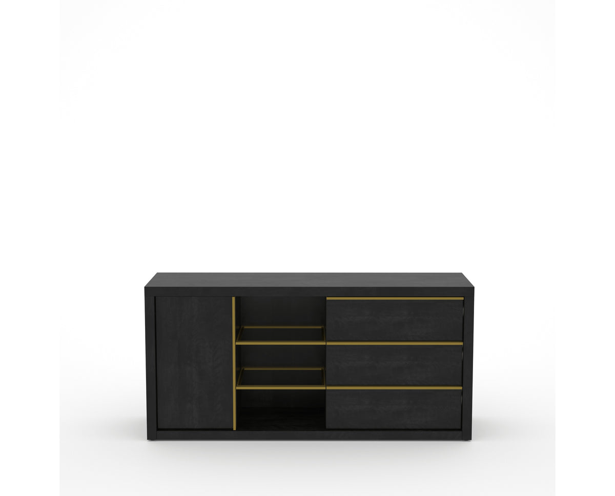 Canadel Modern Linear Buffet in Dark Smoke, front view