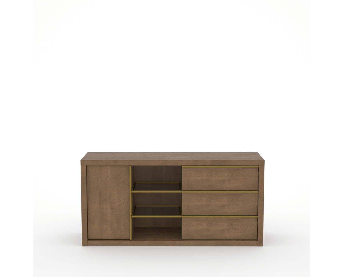 Canadel Modern Linear Buffet in Pecan Washed, front view