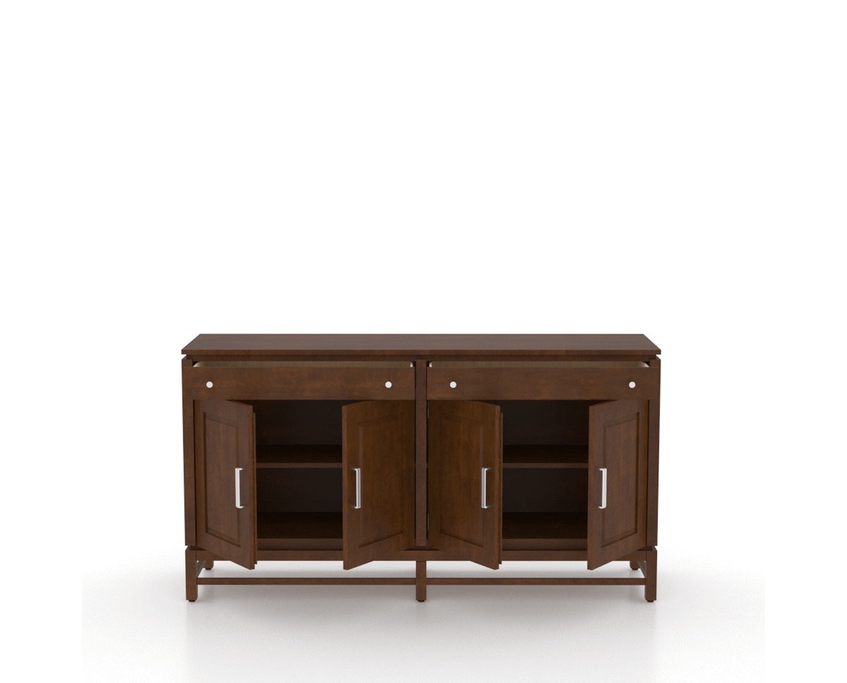Canadel Plinth Buffet in Cognac Washed, open view