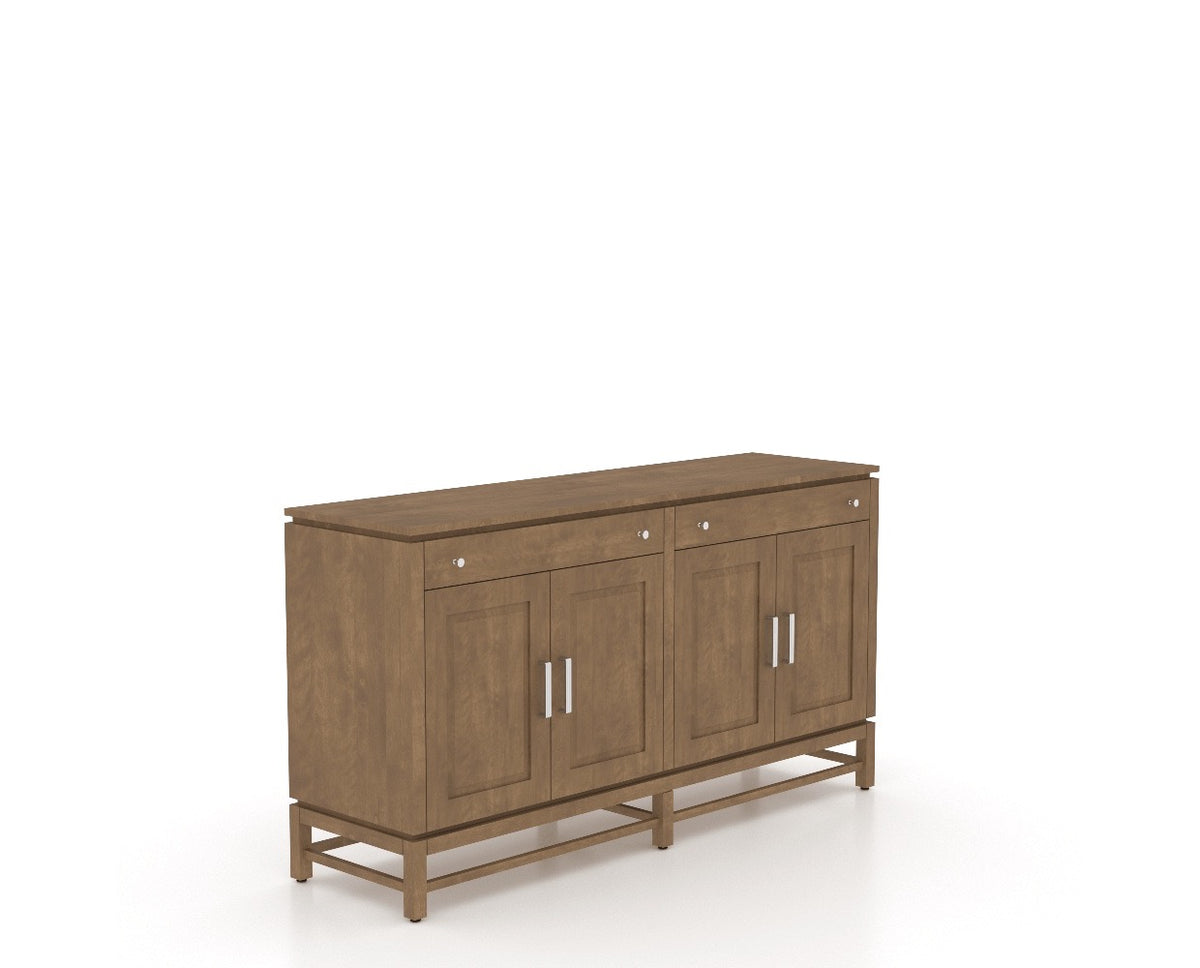 Canadel Plinth Buffet in Pecan Washed, three-quarter view