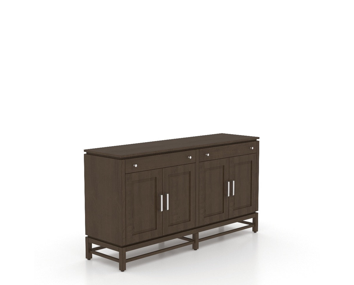 Canadel Plinth Buffet in Hazelnut Washed, three-quarter view