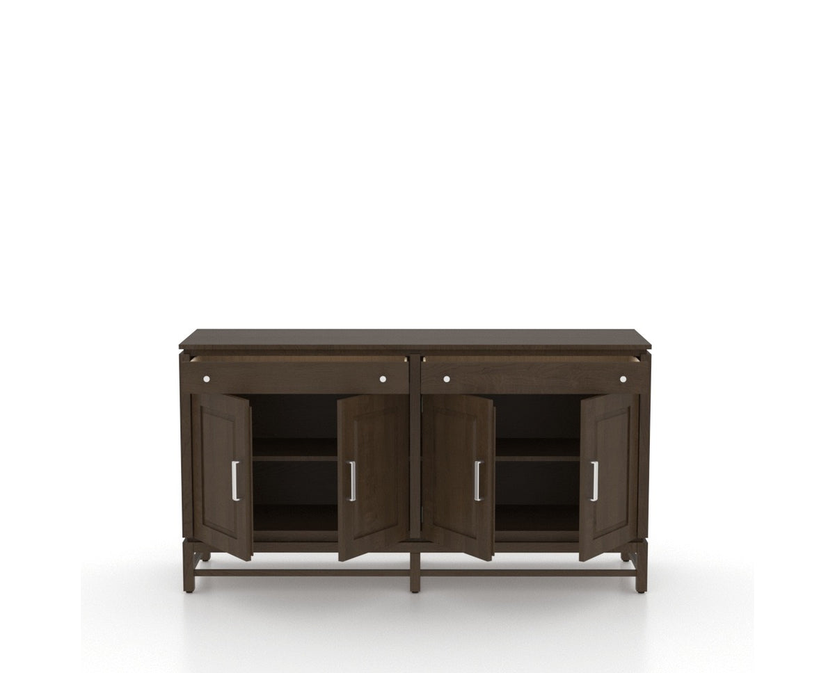Canadel Plinth Buffet in Hazelnut Washed, open view