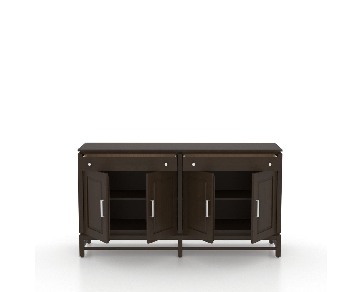 Canadel Plinth Buffet in Davy's Grey, open view