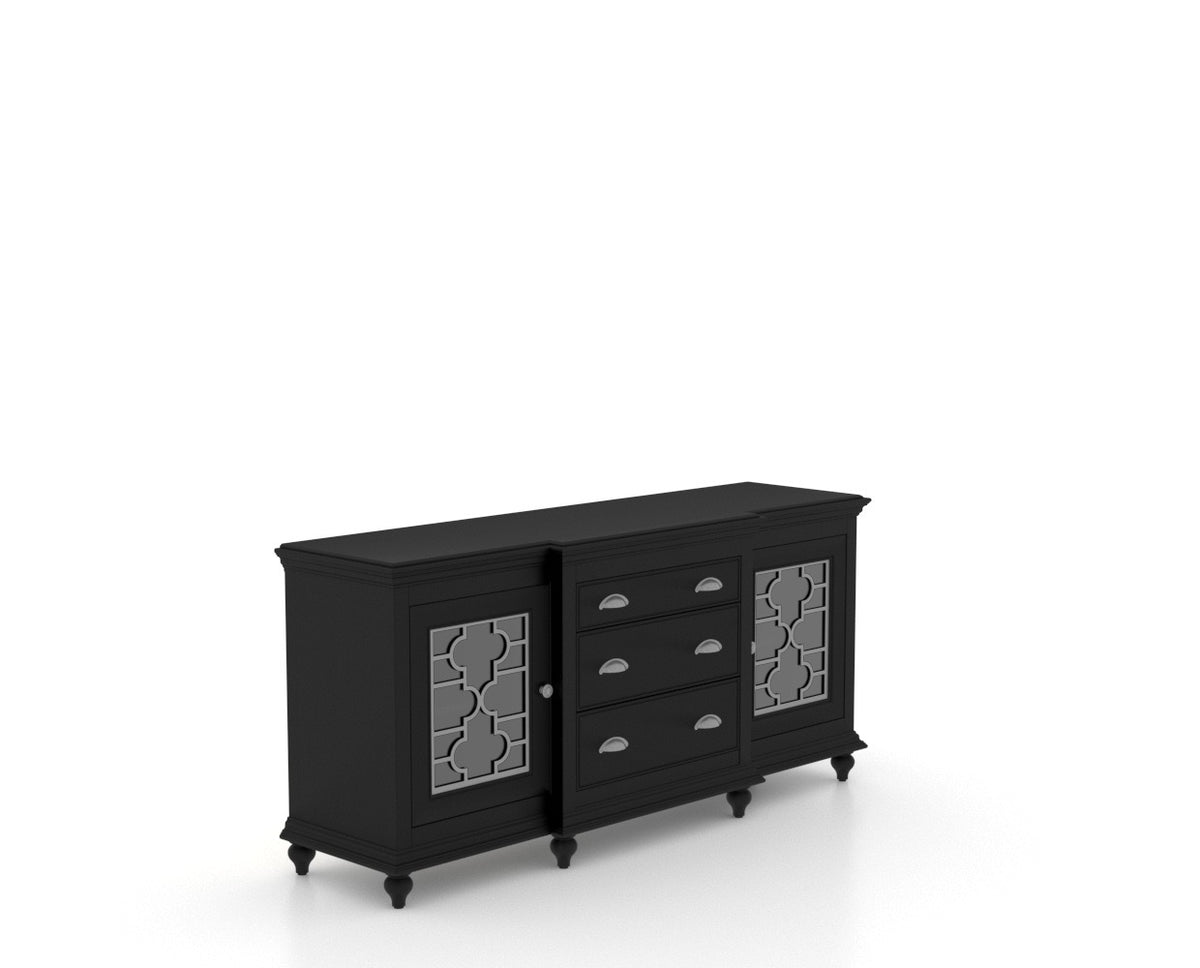 Canadel Farmhouse Buffet 6932 in Midnight Black Washed, three-quarter view