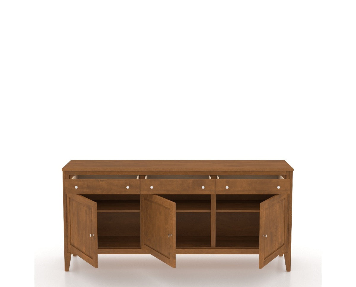 Canadel Core Buffet 7200 in Oak Washed, open view