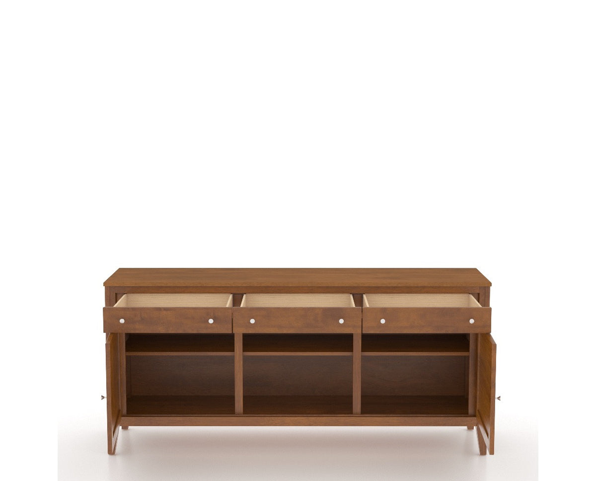 Canadel Core Buffet 7200 in Oak Washed, fully open view