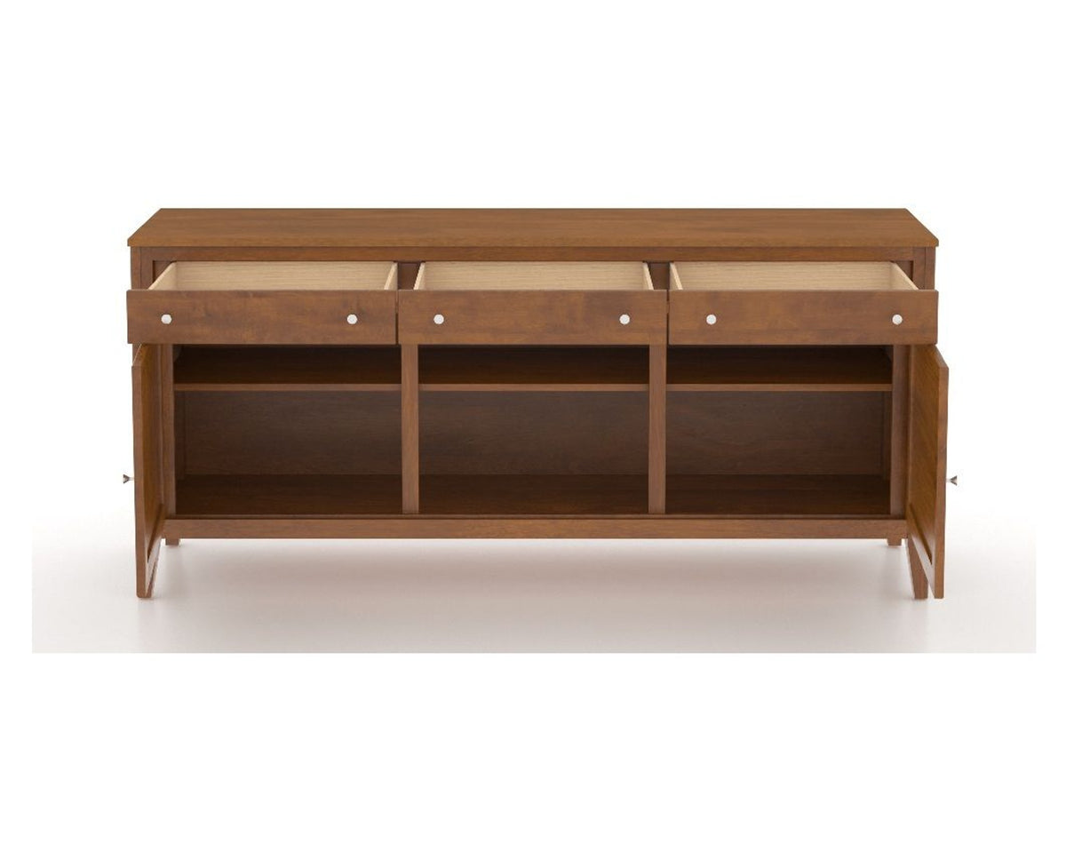 Canadel Buffet 7200 in Oak Washed, fully open view