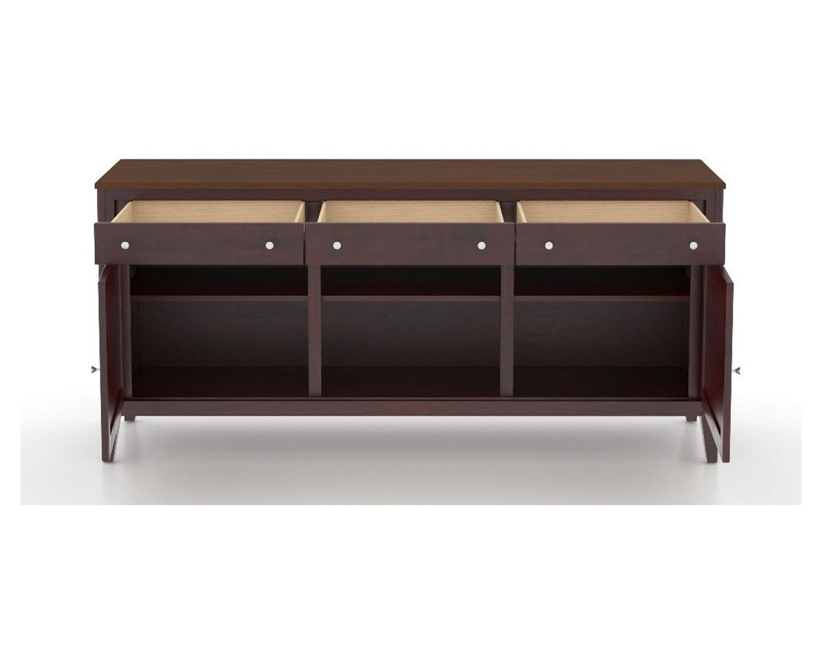 Canadel Buffet 7200 in 19 Cognac Washed, fully open view