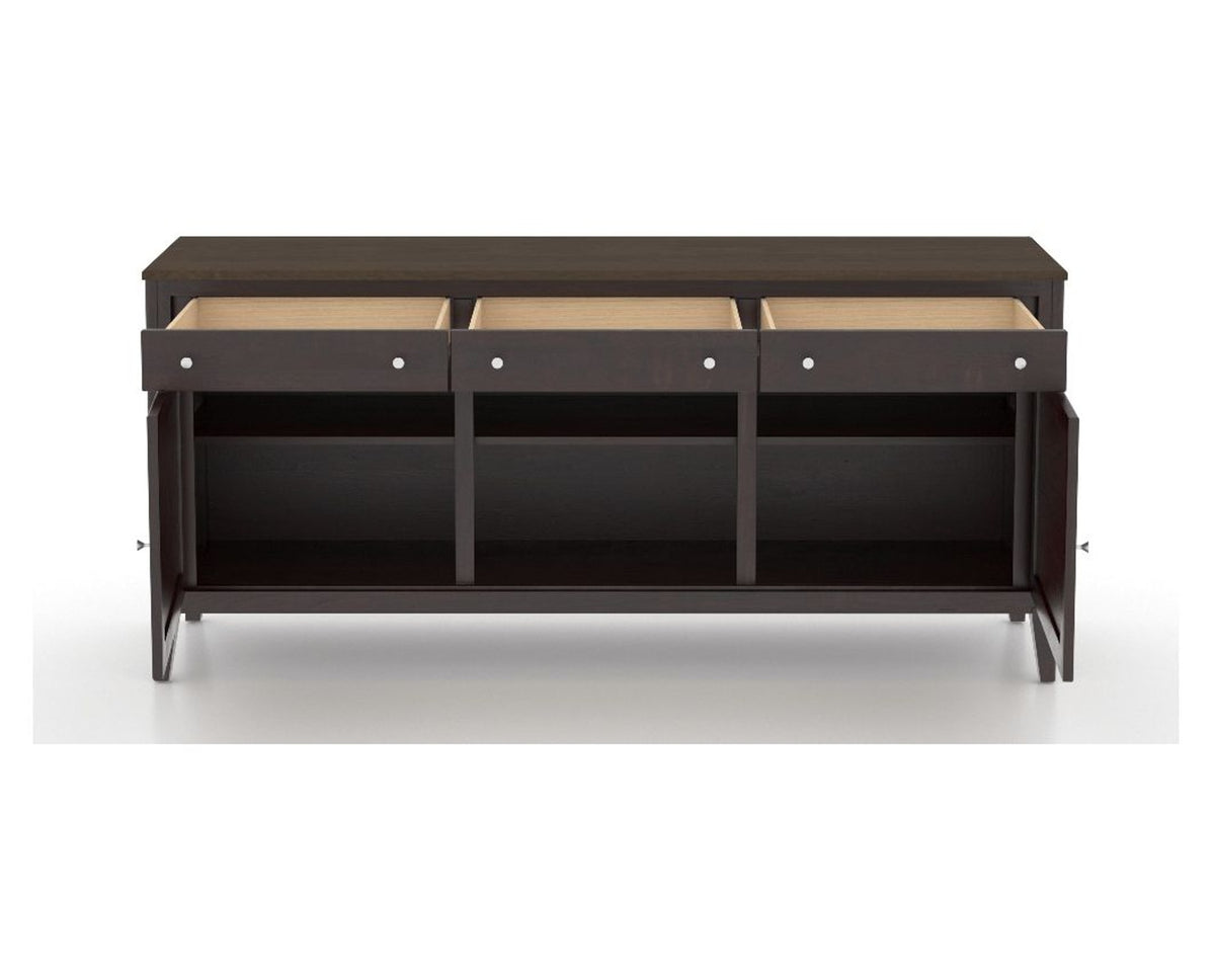 Canadel Buffet 7200 in 29 Hazelnut Washed, fully open view