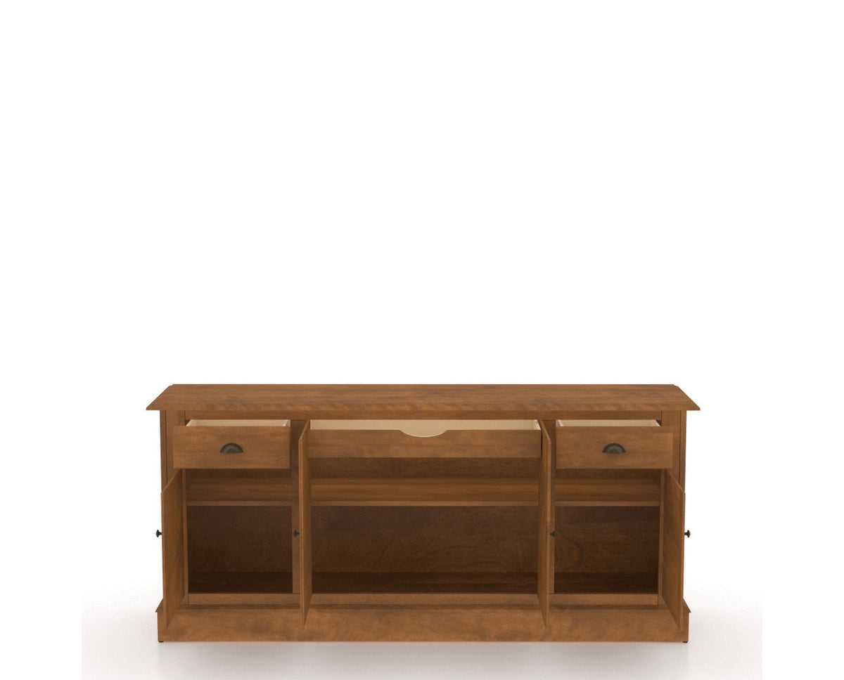 Canadel Core Buffet 7202 in Oak Washed, open view
