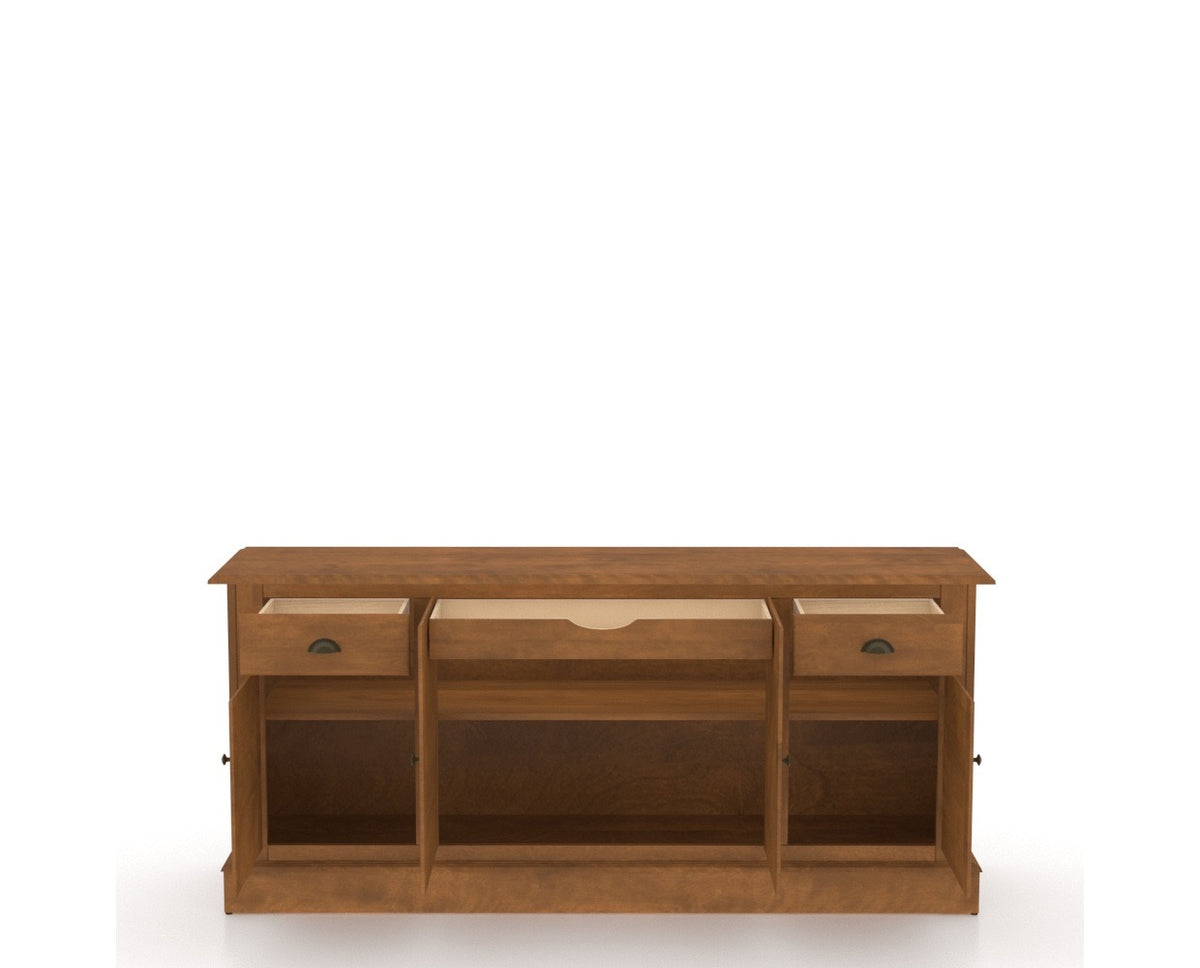 Canadel Core Buffet 7202 in Oak Washed, fully open view
