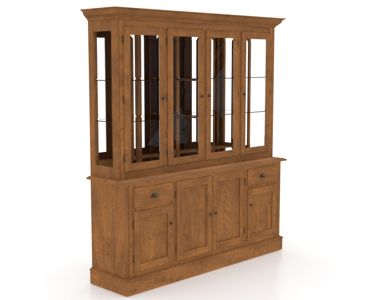 Canadel Core Buffet 7202 in Oak Washed Hutch, three-quarter view