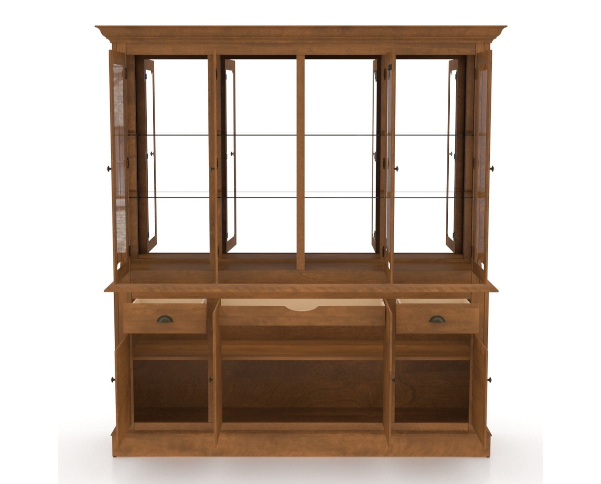 Canadel Core Buffet 7202 in Oak Washed Hutch, open view