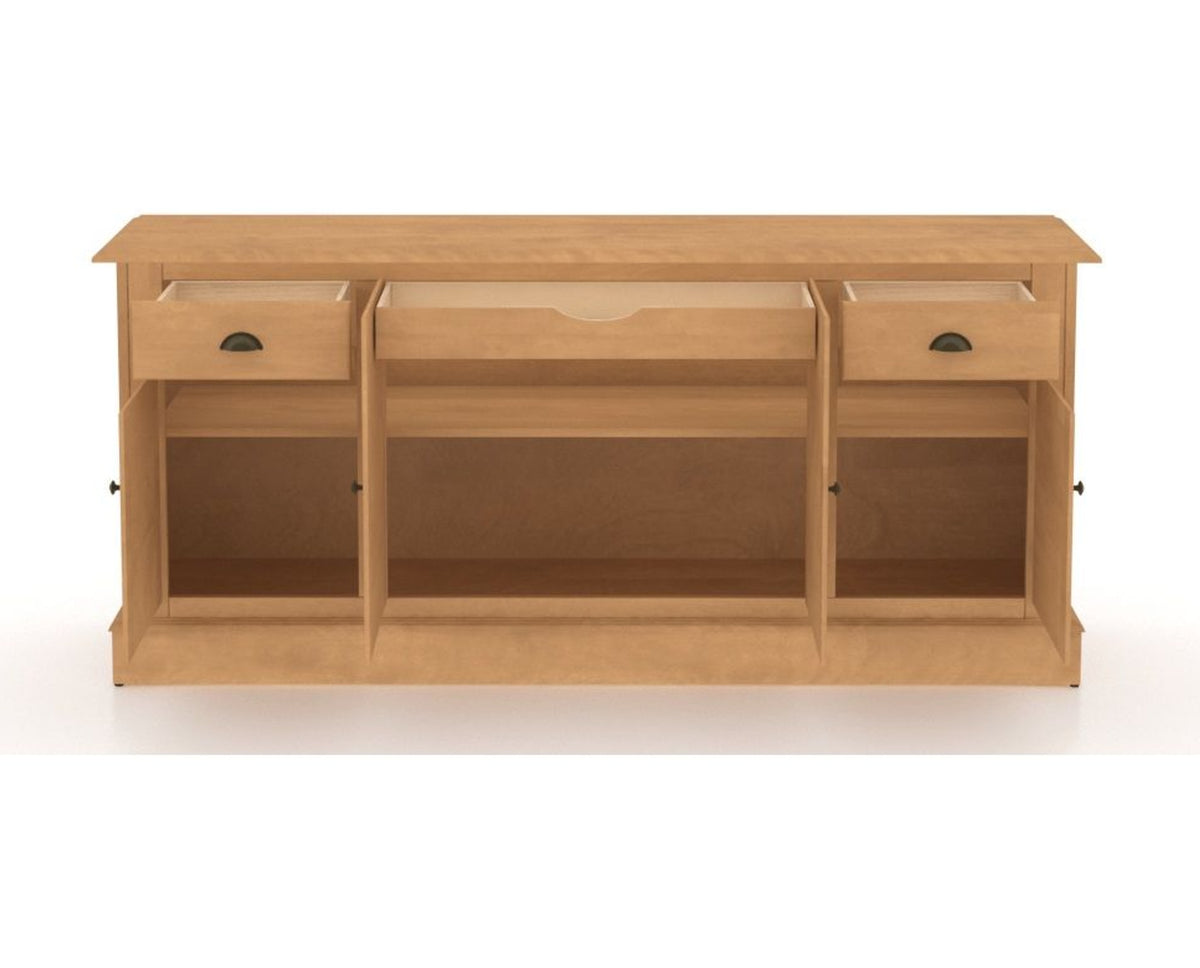 Canadel Buffet 7202 in 20 Caramel Washed, fully open view