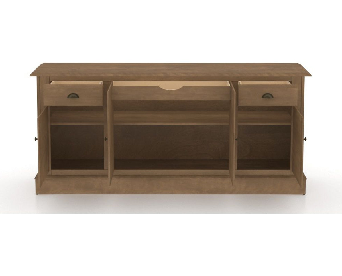 Canadel Buffet 7202 in 25 Pecan Washed, open view