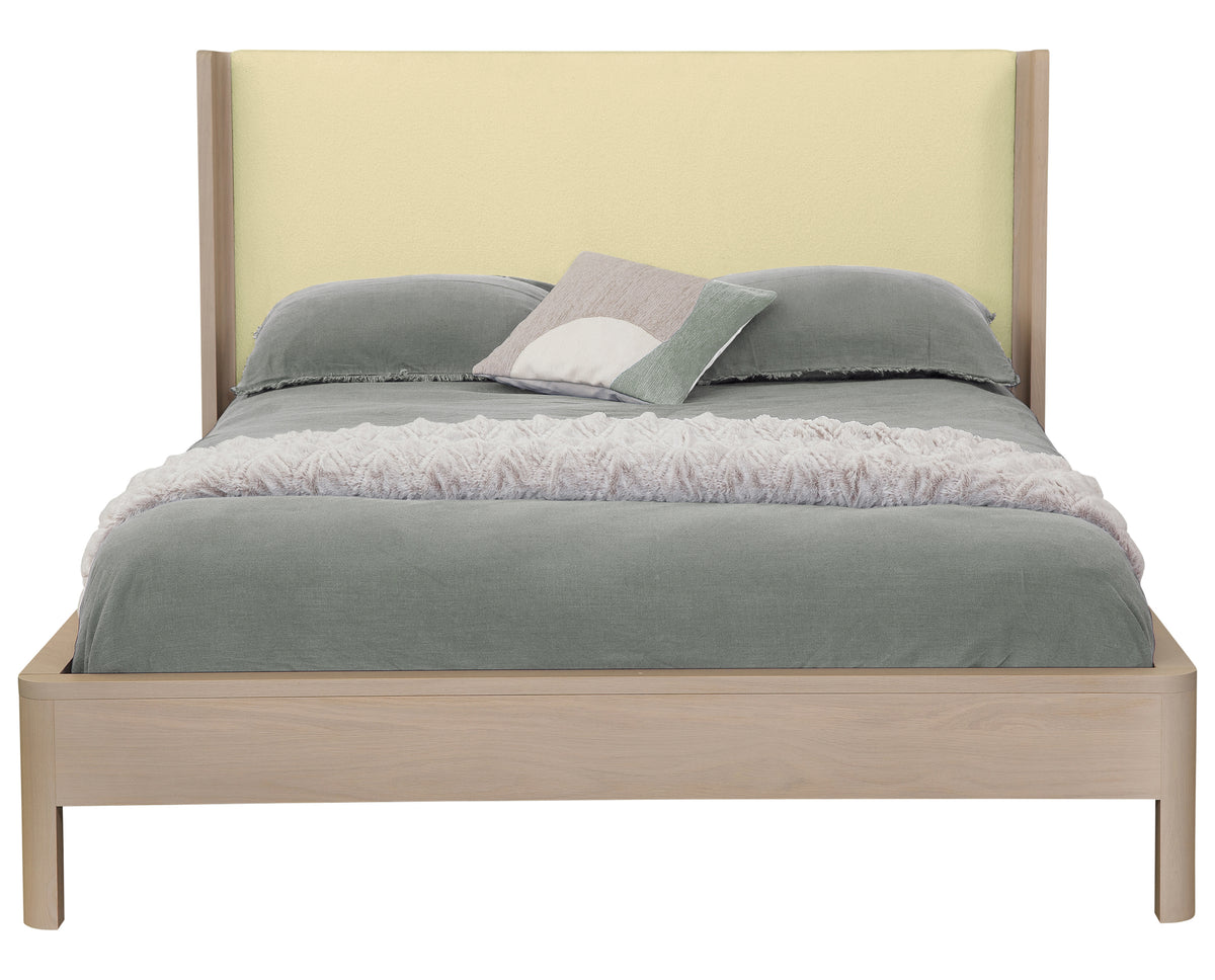 West Bros Curva Shelter Bed in 45 Weathered Wood with the Neil 020 headboard, front view