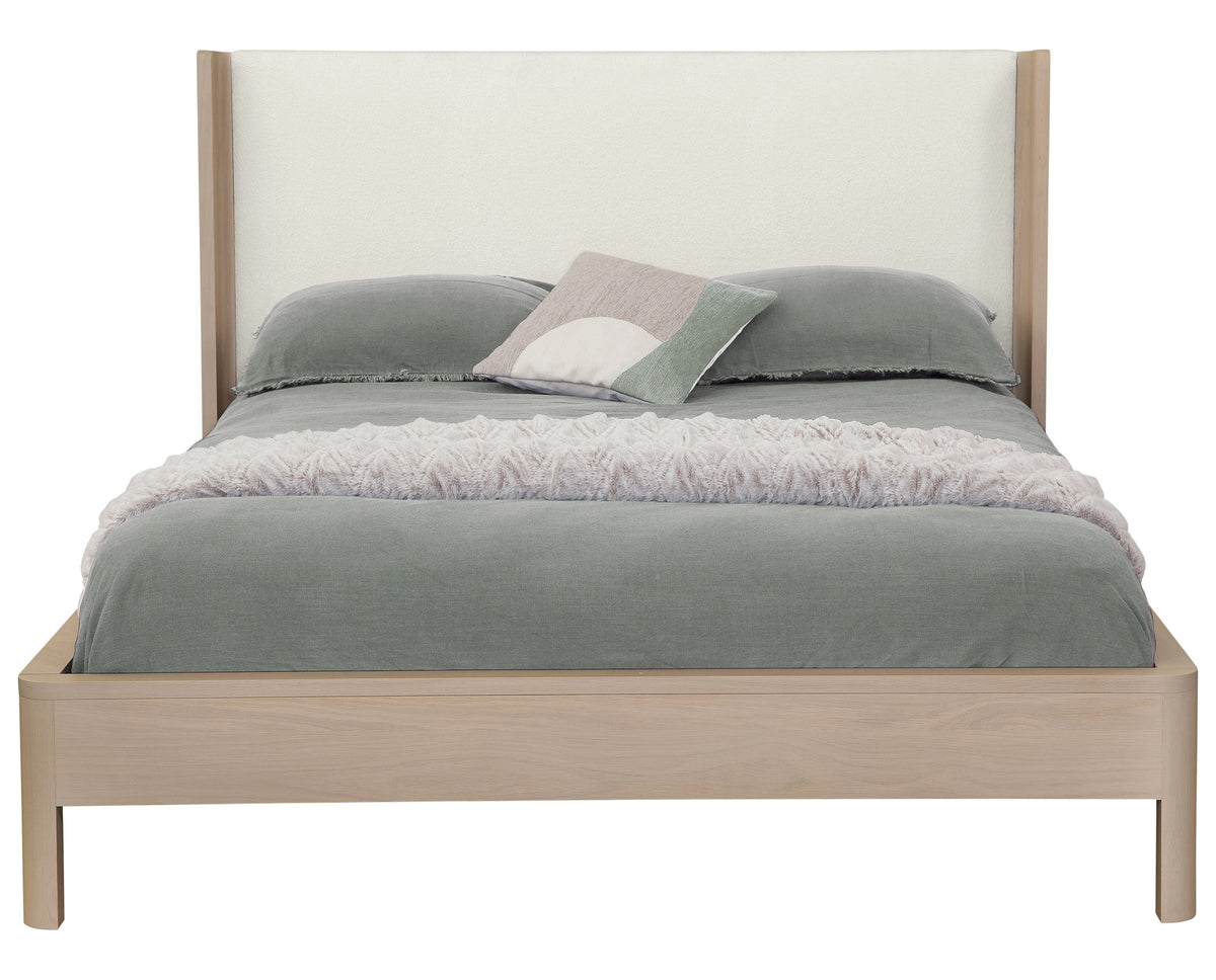 West Bros Curva Shelter Bed in 45 Weathered Wood with the Wonderful 010 headboard, front view