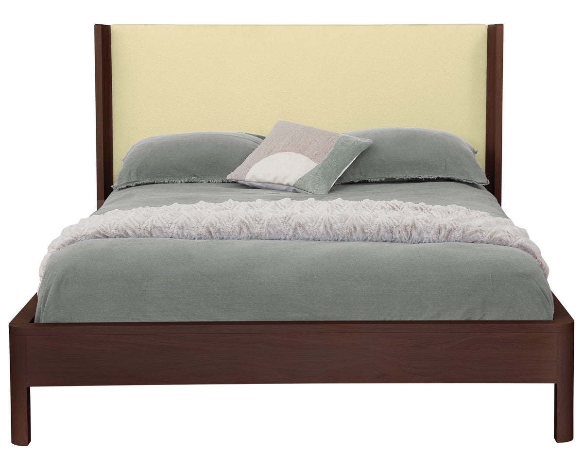 West Bros Curva Shelter Bed in 22 Mocha with the Neil 020 headboard, front view