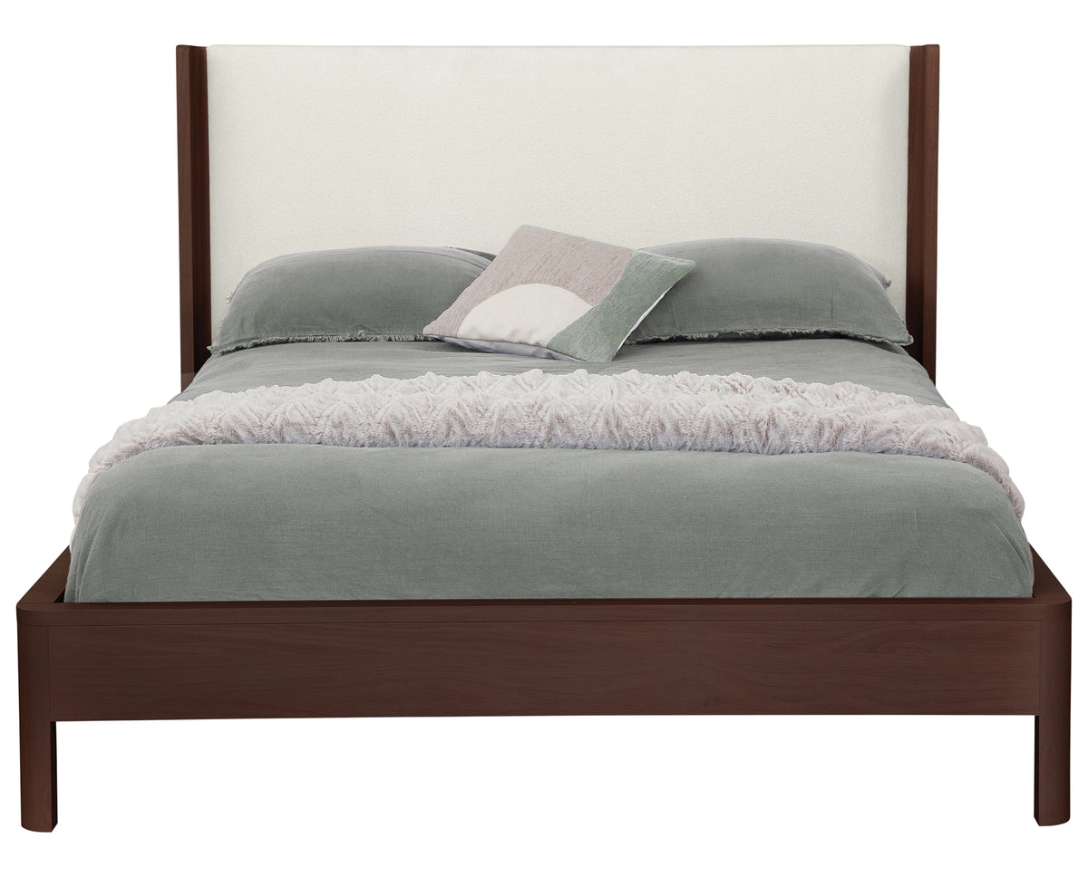 West Bros Curva Shelter Bed in 22 Mocha with the Wonderful 010 headboard, front view