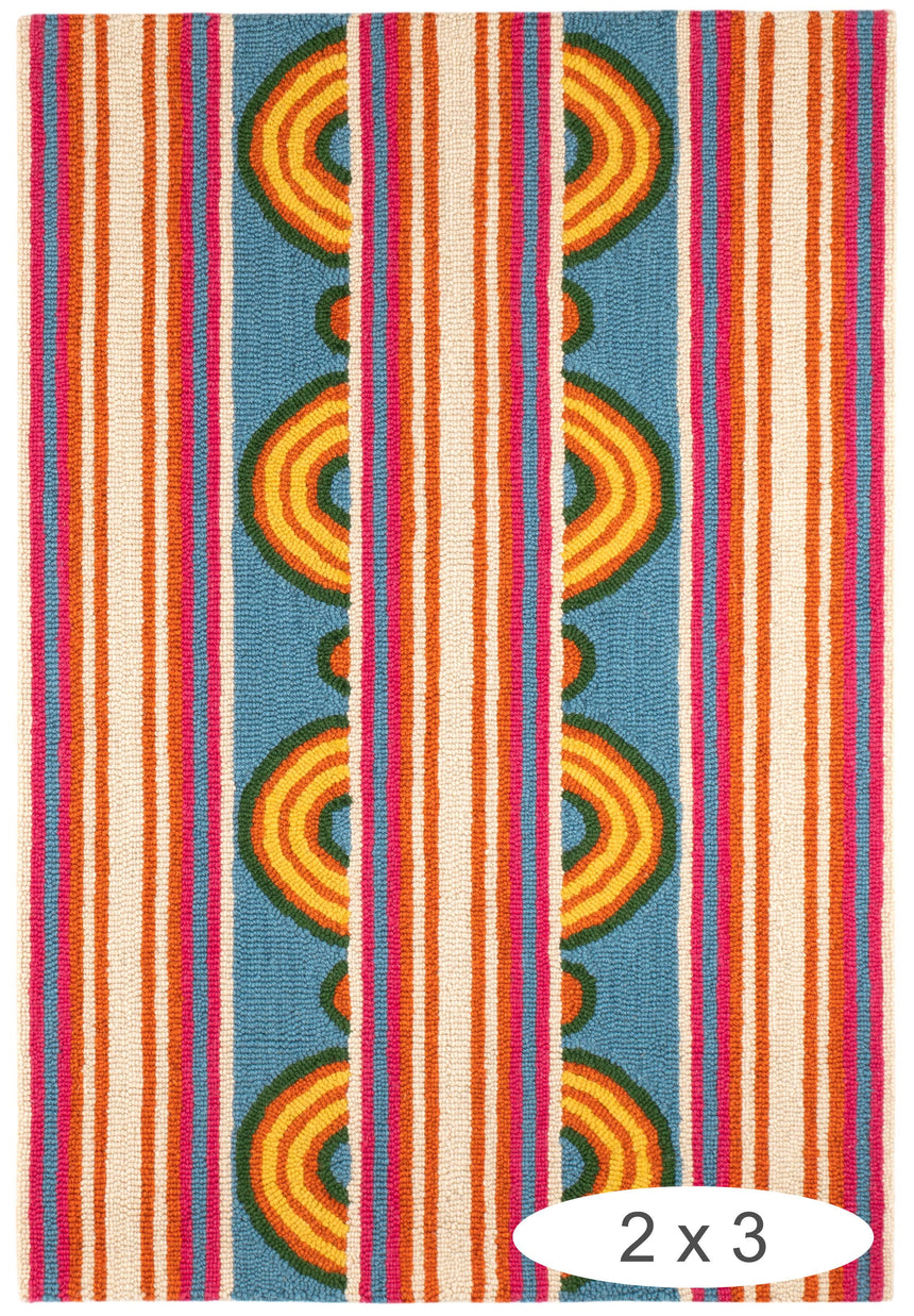 Button Hand Micro Hooked Wool Rug
