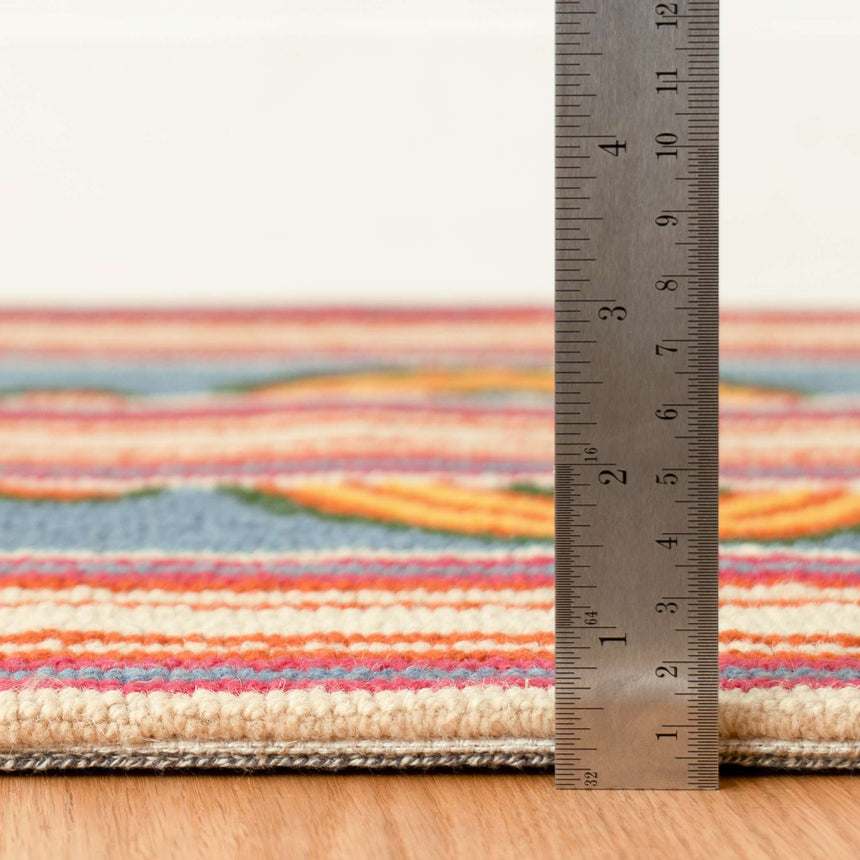 Button Hand Micro Hooked Wool Rug