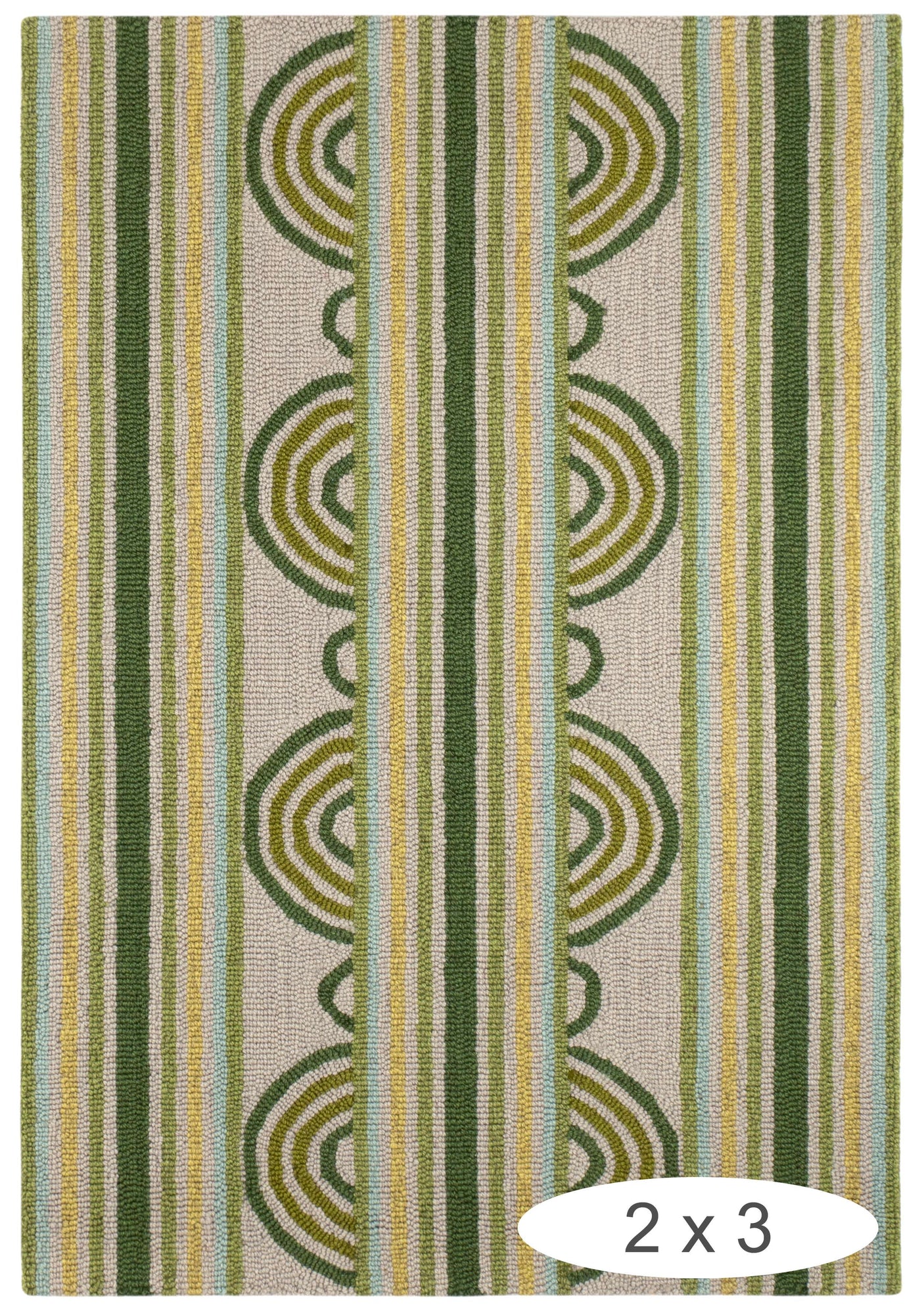 Button Hand Micro Hooked Wool Rug