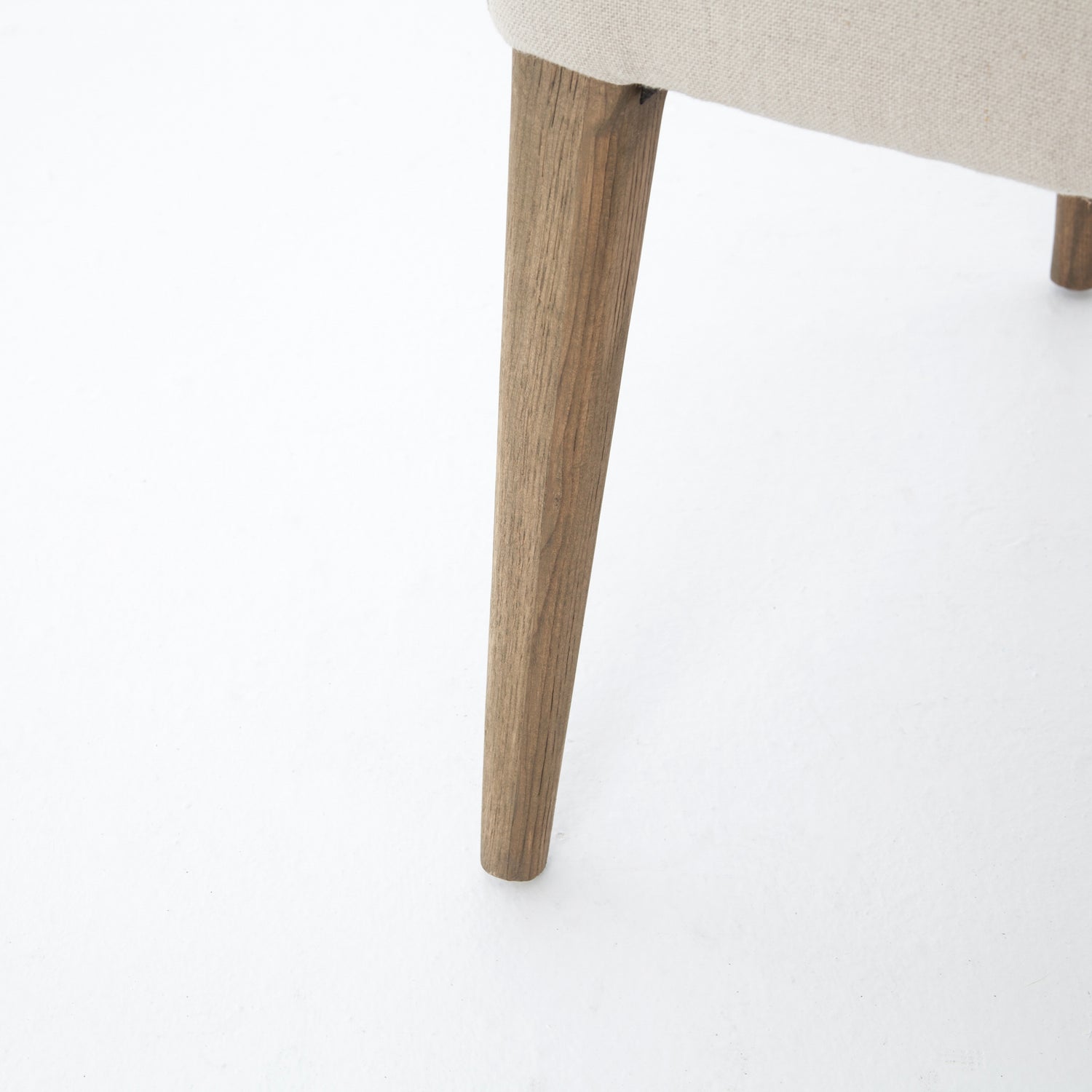 Dark Linen Fabric & Dark Nettlewood with Shoe Nail Iron | Kurt Dining Chair | Valley Ridge Furniture