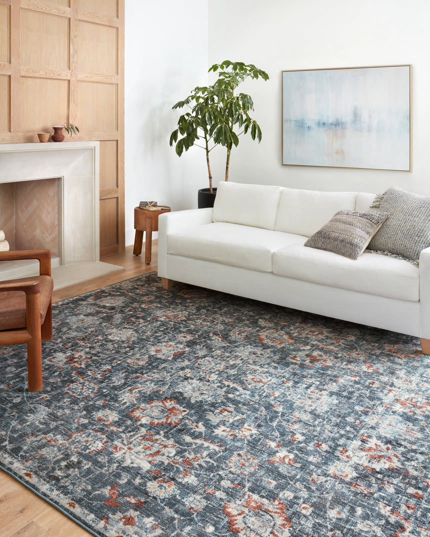 Cassandra Rug 04 | Blue / Rust