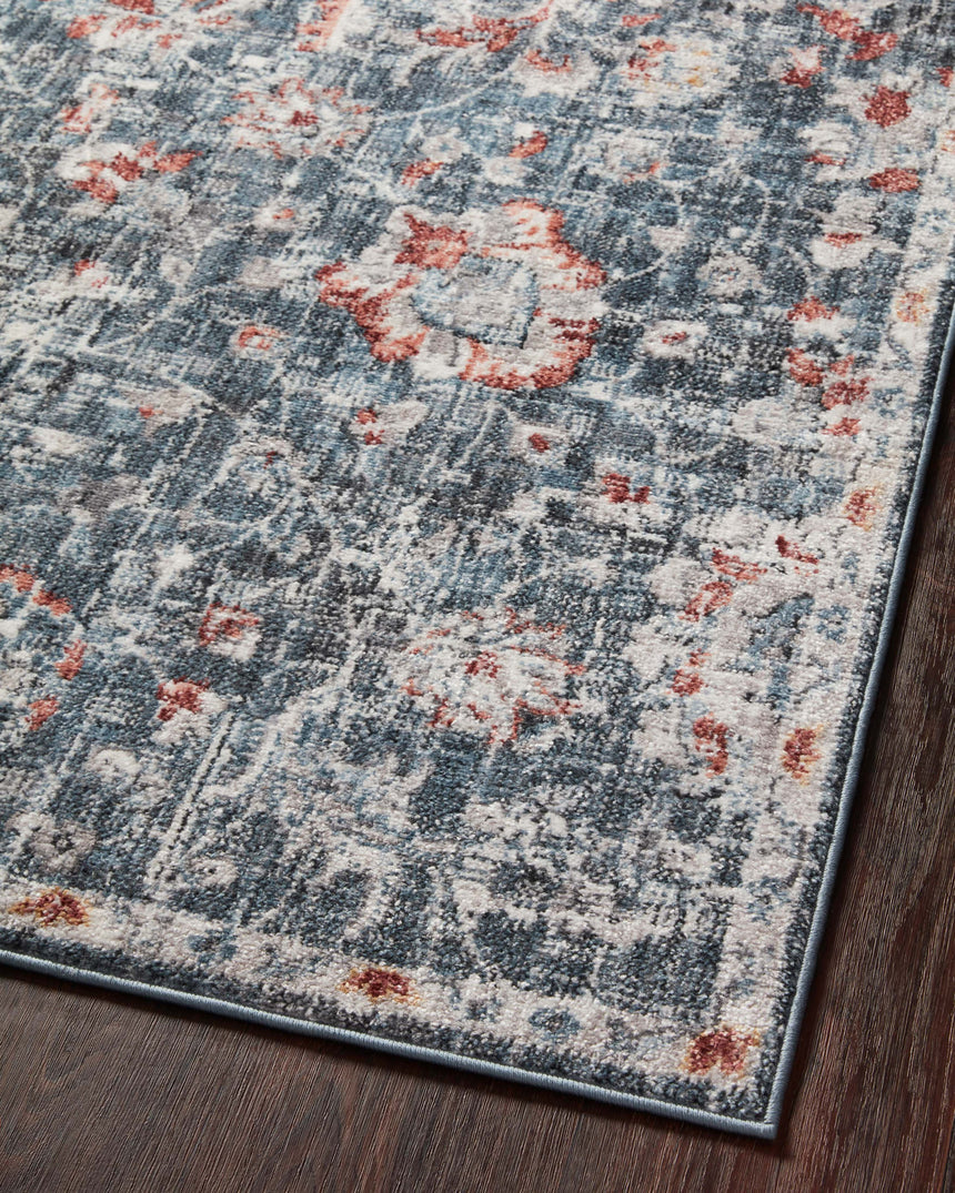 Cassandra Rug 04 | Blue / Rust