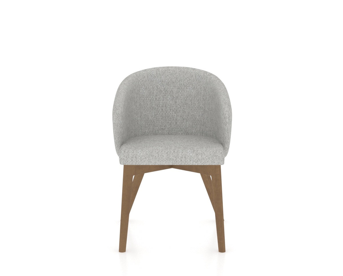 Canadel Downtown Point Dining Chair in Pecan Washed, 7C Fabric, front view