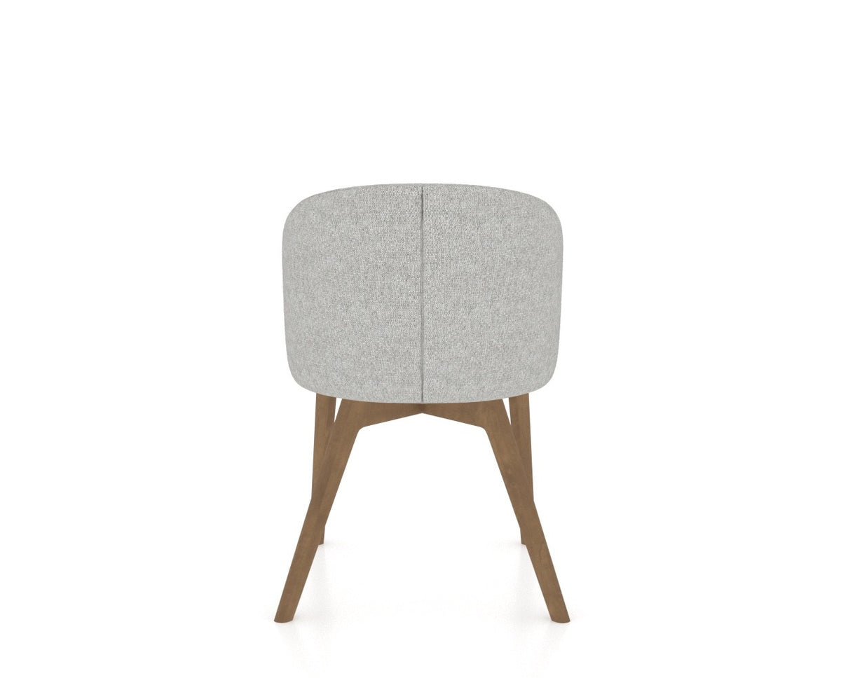 Canadel Downtown Point Dining Chair in Pecan Washed, 7C Fabric, back view