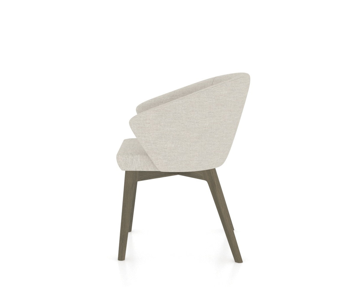 Canadel Downtown Point Dining Chair in Shadow, TB Fabric, side view