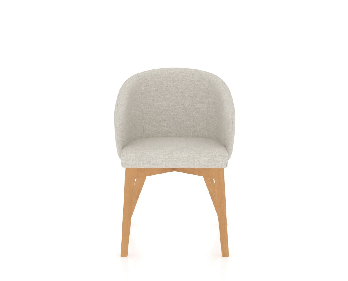 Canadel Downtown Point Dining Chair in Caramel Washed, TB Fabric, front view