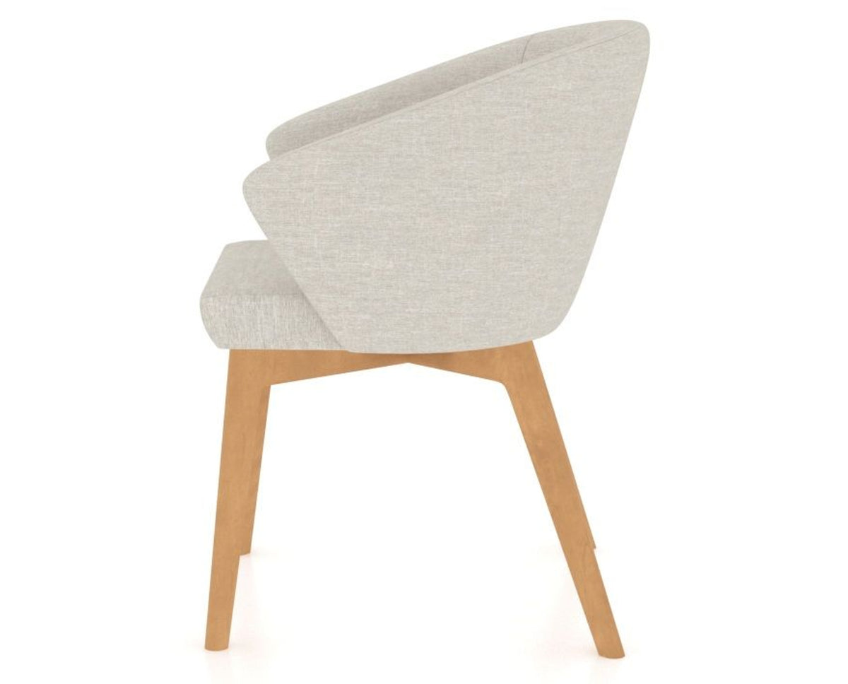 Canadel Downtown Point Dining Chair in Caramel Washed, TB Fabric, side view