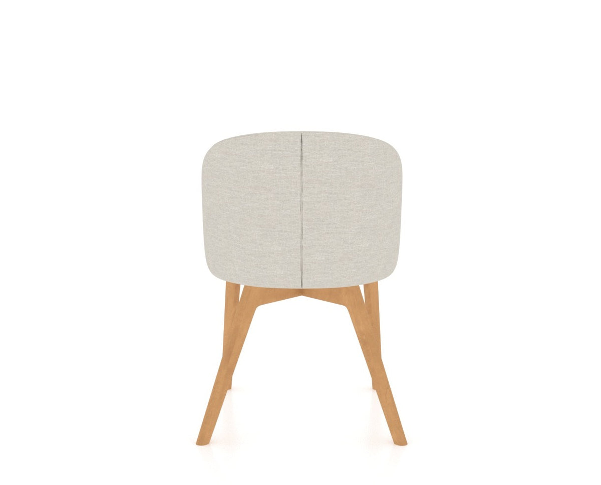 Canadel Downtown Point Dining Chair in Caramel Washed, TB Fabric, back view