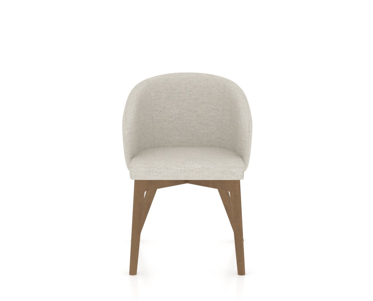 Canadel Downtown Point Dining Chair in Pecan Washed, TB Fabric, front view