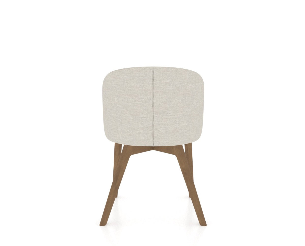 Canadel Downtown Point Dining Chair in Pecan Washed, TB Fabric, back view