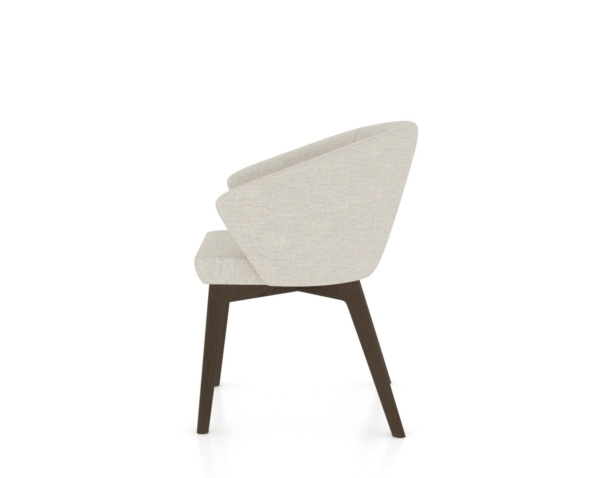 Canadel Downtown Point Dining Chair in Hazelnut Washed, TB Fabric, side view
