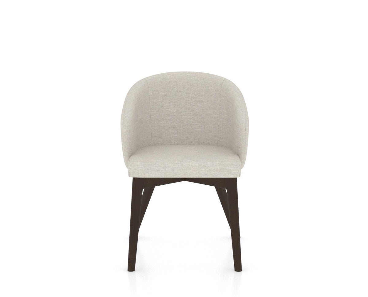 Canadel Downtown Point Dining Chair in Davy's Grey, TB Fabric, front view