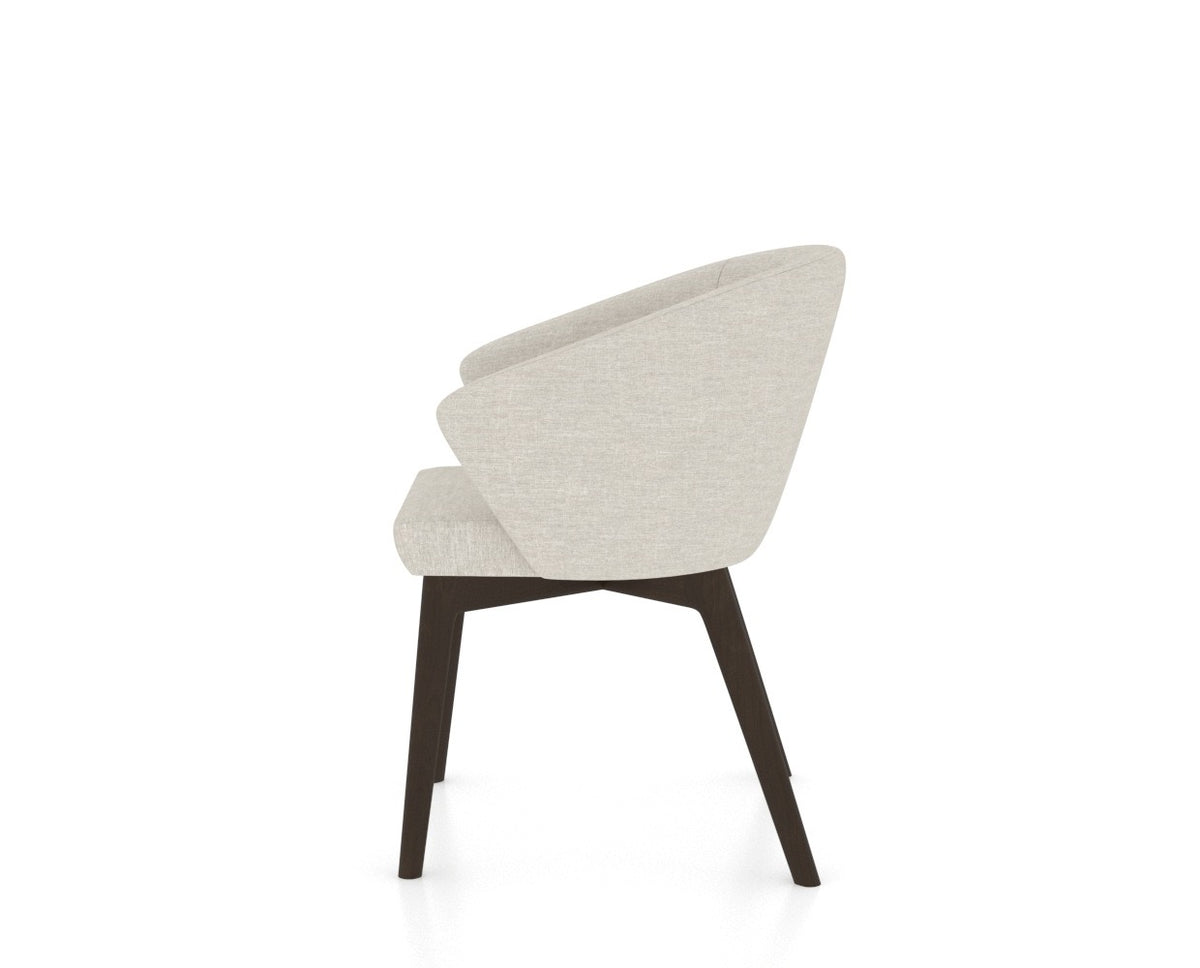 Canadel Downtown Point Dining Chair in Davy's Grey, TB Fabric, side view