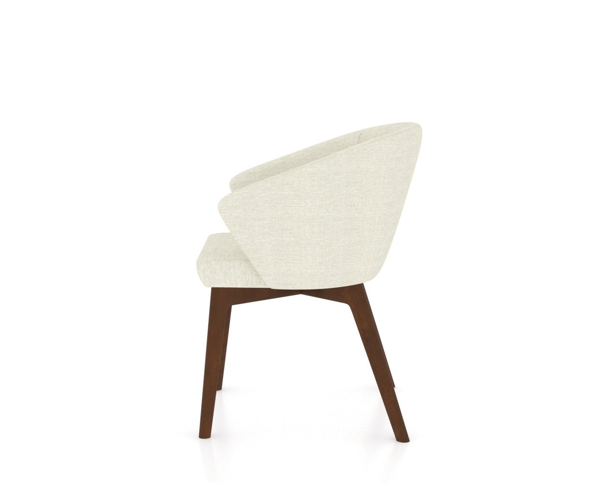 Canadel Downtown Point Dining Chair in Cognac Washed, TW Fabric, side view