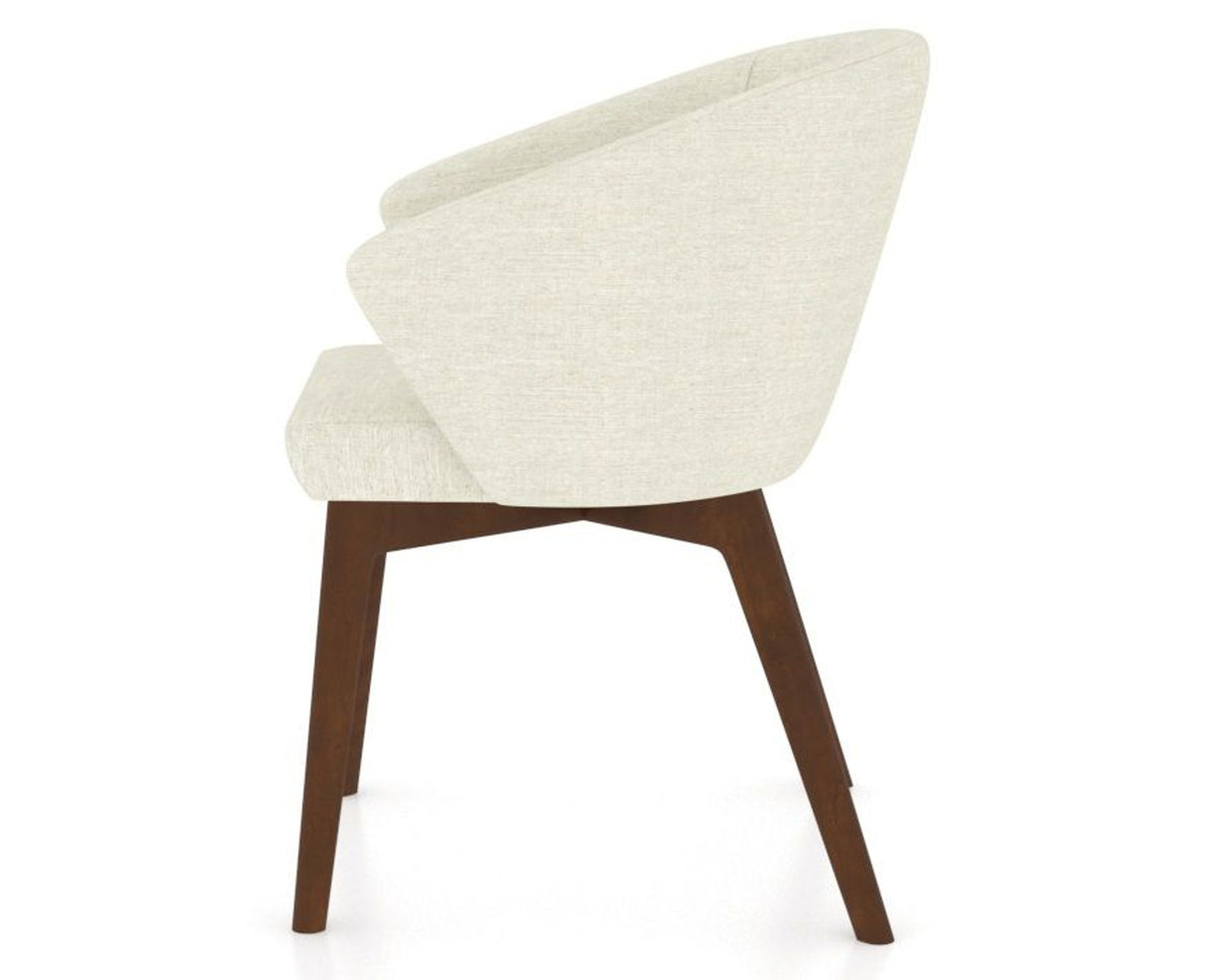 Canadel Downtown Point Dining Chair in Cognac Washed, TW Fabric, side view