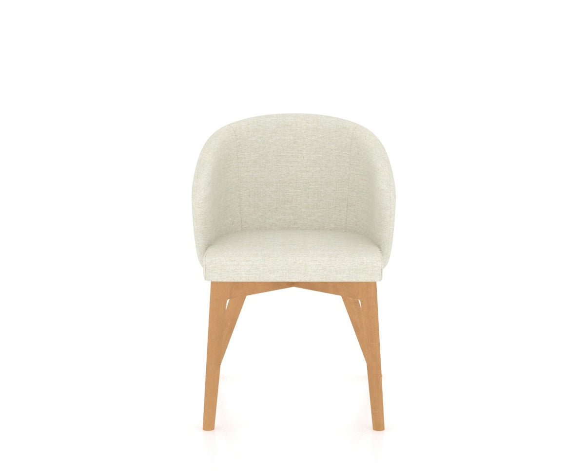 Canadel Downtown Point Dining Chair in Caramel Washed, TW Fabric, front view