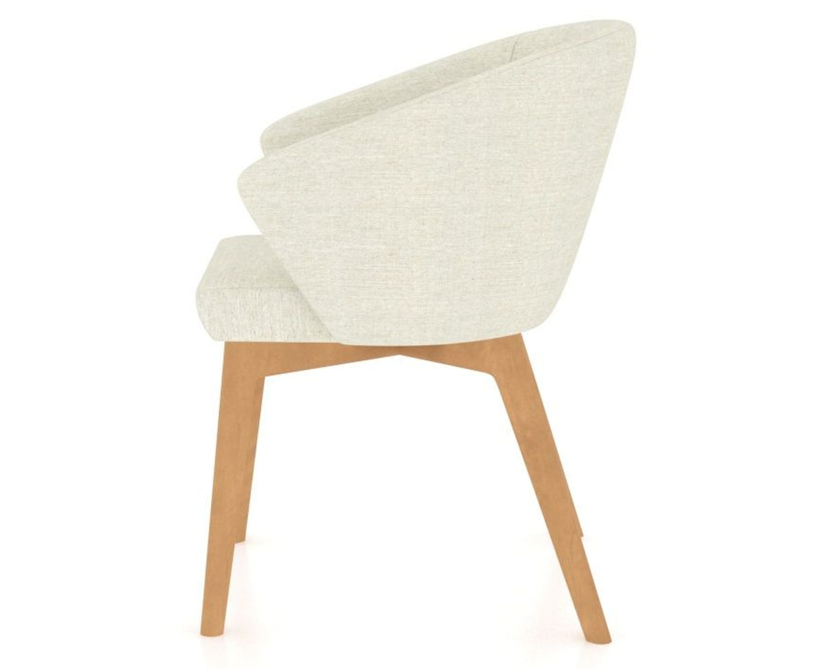 Canadel Downtown Point Dining Chair in Caramel Washed, TW Fabric, side view