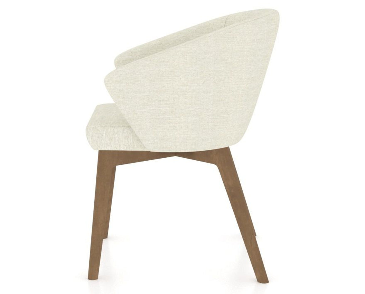 Canadel Downtown Point Dining Chair in Pecan Washed, TW Fabric, side view