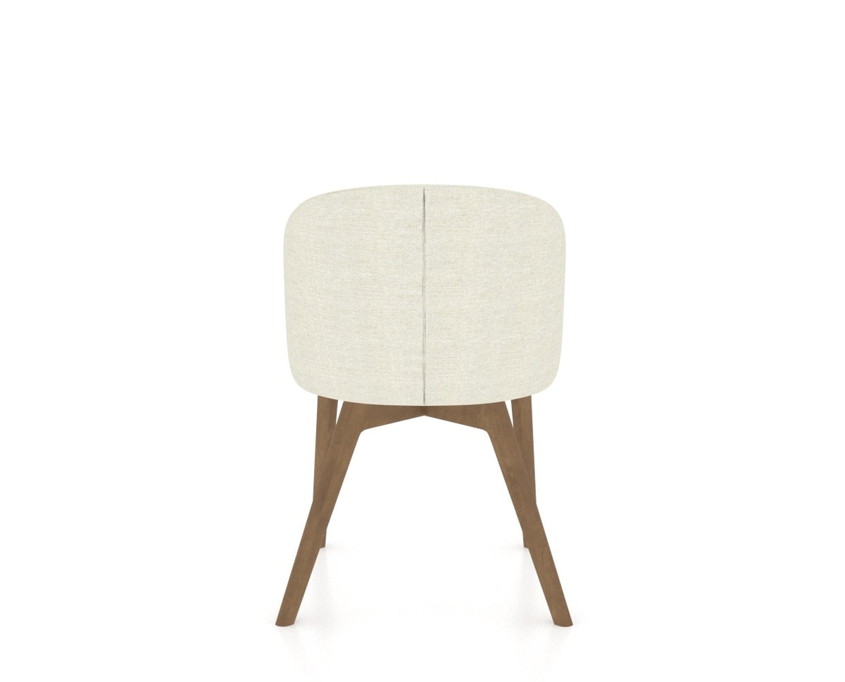 Canadel Downtown Point Dining Chair in Pecan Washed, TW Fabric, back view