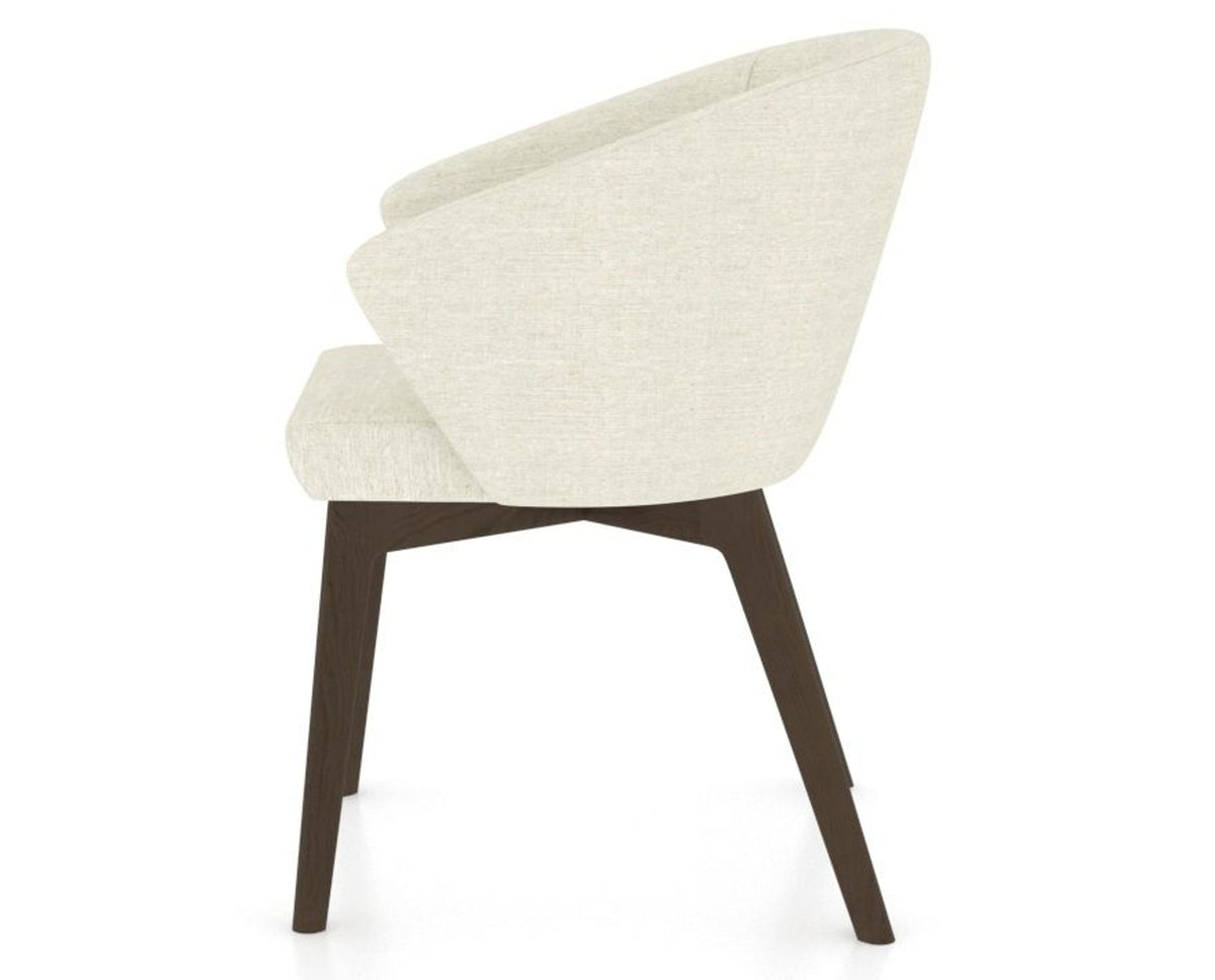 Canadel Downtown Point Dining Chair in Hazelnut Washed, TW Fabric, side view