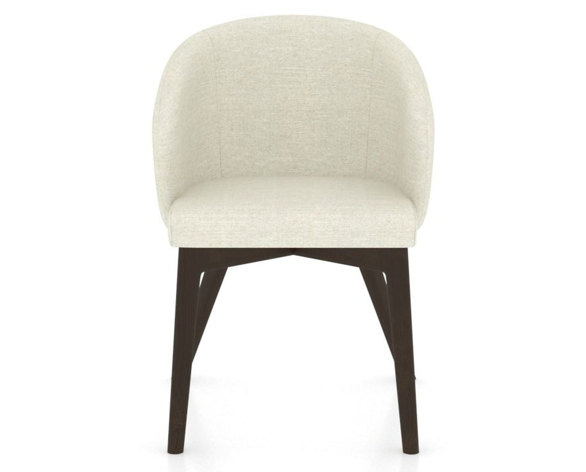 Canadel Downtown Point Dining Chair in Davy's Grey, TW Fabric, front view