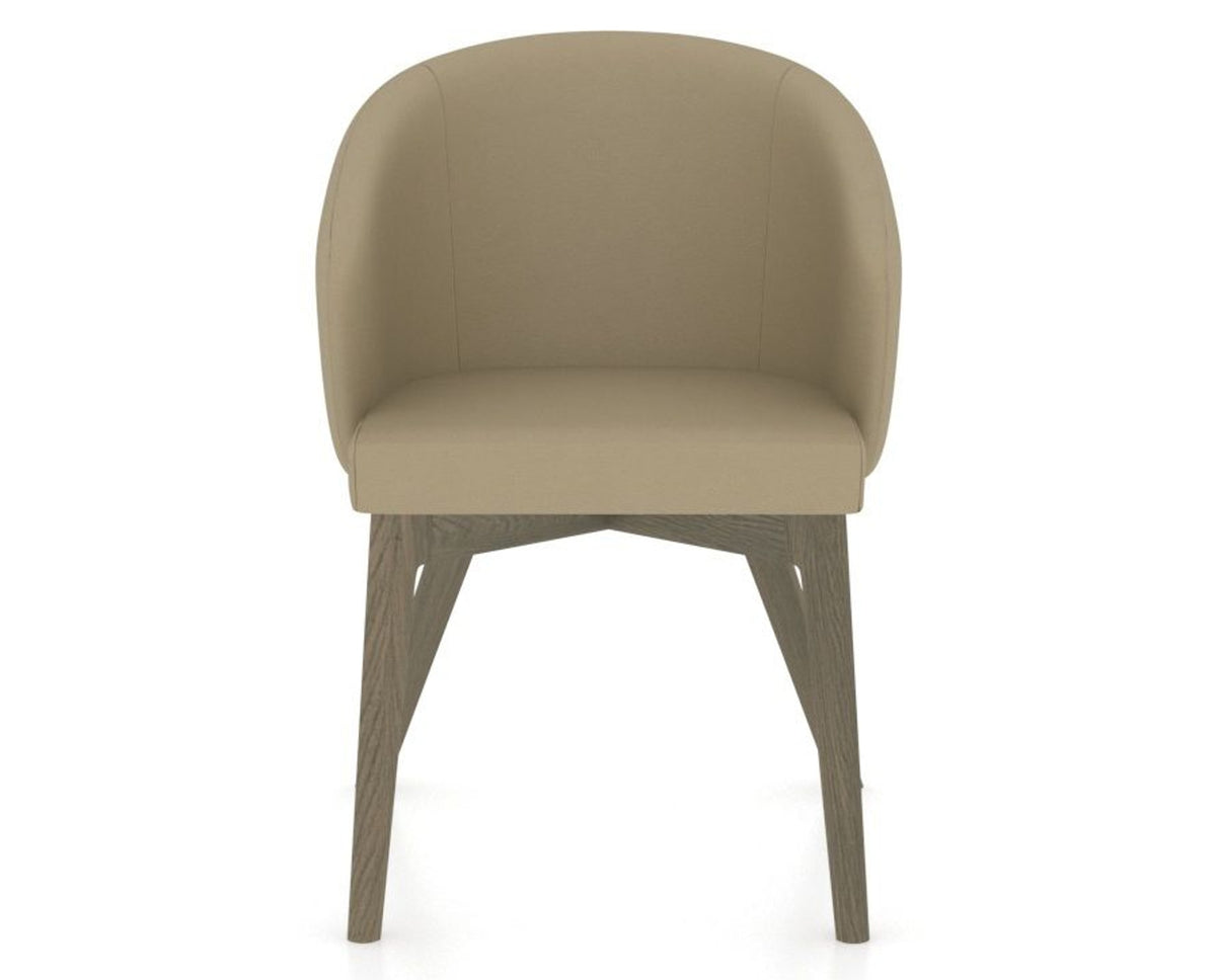 Canadel Downtown Point Dining Chair in Shadow, XY Faux Leather, front view