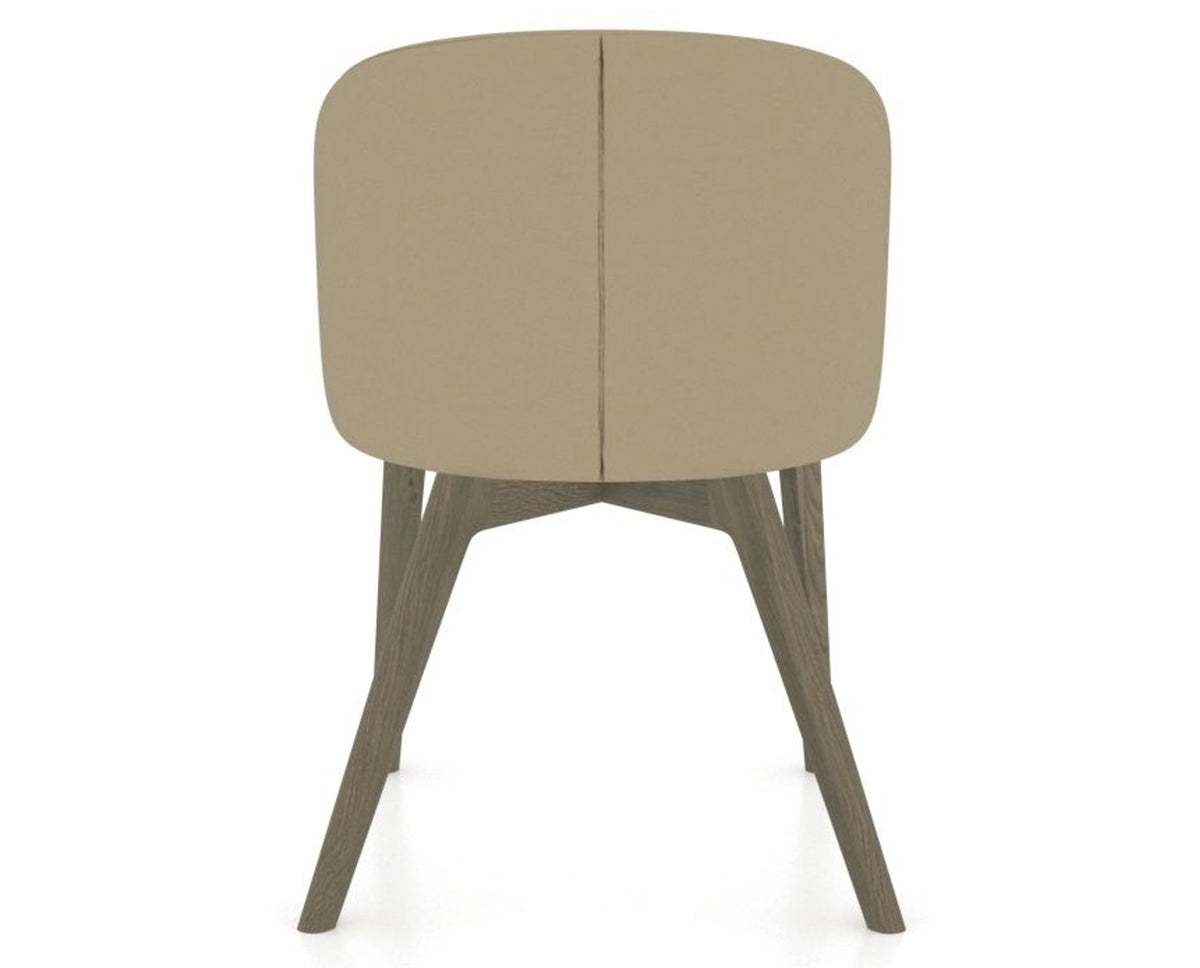 Canadel Downtown Point Dining Chair in Shadow, XY Faux Leather, back view